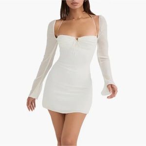 NEW House of CB Babydoll Georgette Halter Minidress